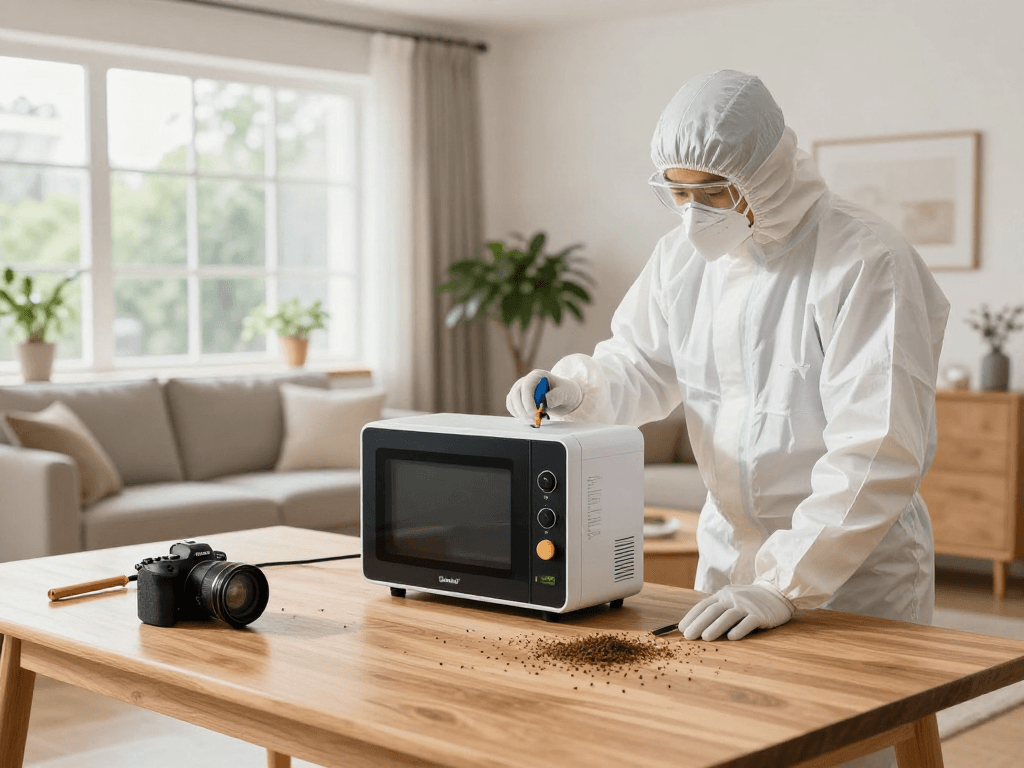 Traitement de bois avec Shashel® pour éliminer les insectes dans un intérieur moderne.