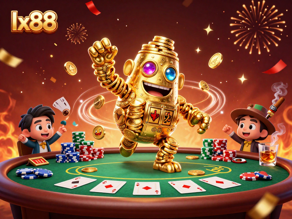Players engage with lx88, showcasing a dynamic scene filled with poker elements and excitement.