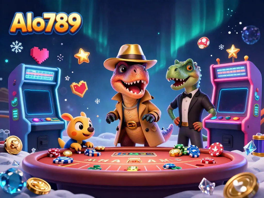 Alo789 player strategizing at a blackjack table surrounded by colorful gaming elements