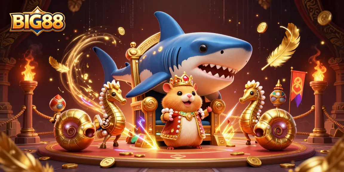 Experience the thrilling action at BIG88, where the golden hamster king reigns over an epic gambling arena.