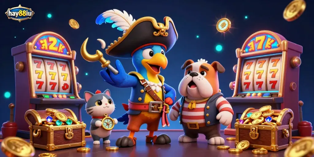 Experience thrilling gameplay at hay88iu with interactive casino characters and dazzling treasures.