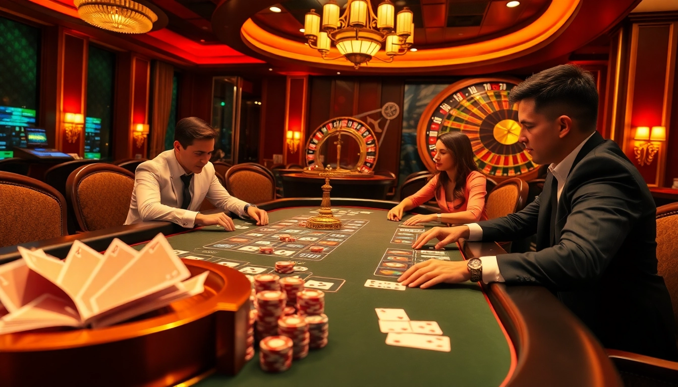 Exciting poker game at F8BET with vibrant chips and cards, capturing online gambling action.