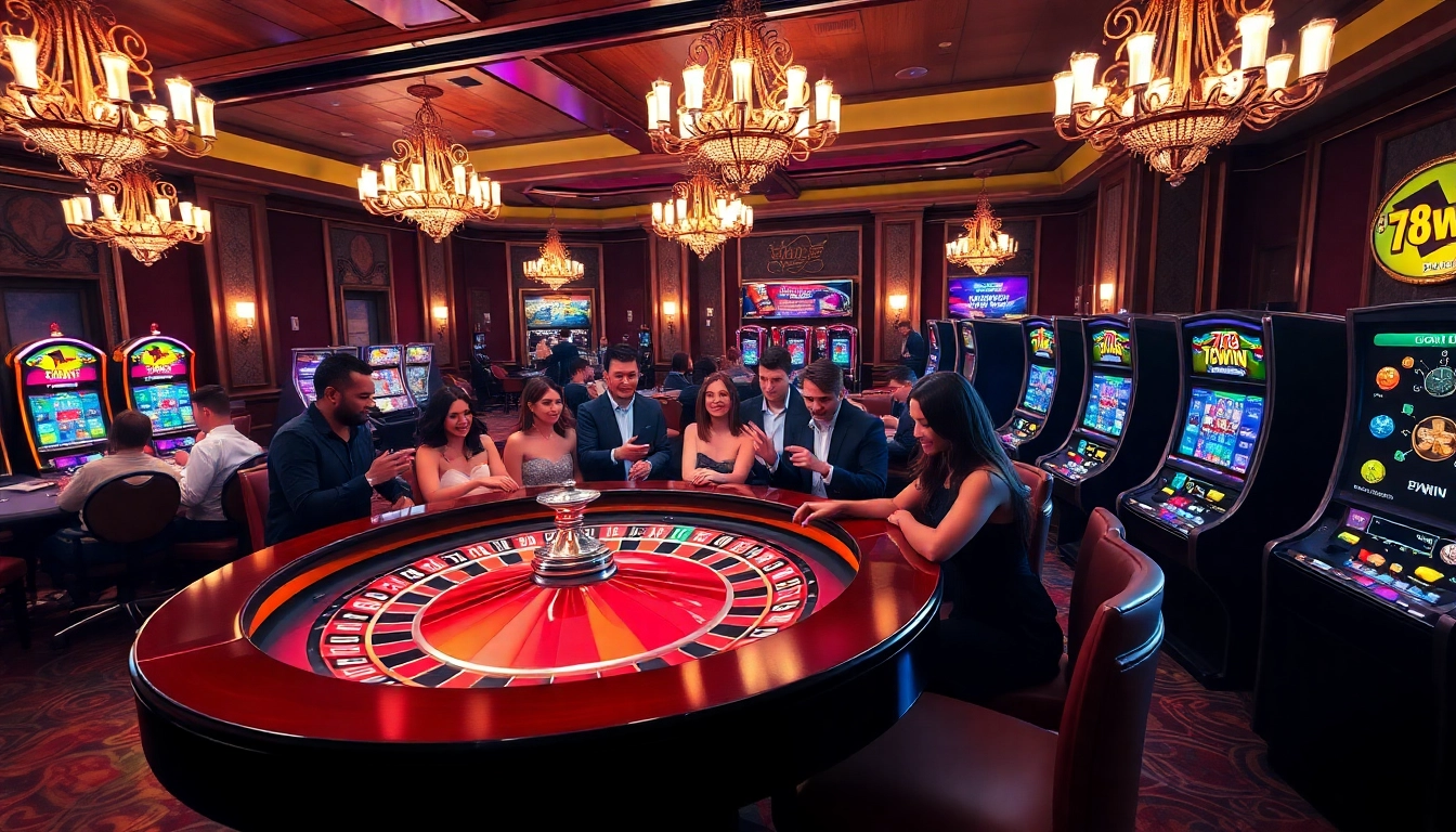 Experience thrilling gameplay at https://78winvina.com/ with lively players at a vibrant casino.