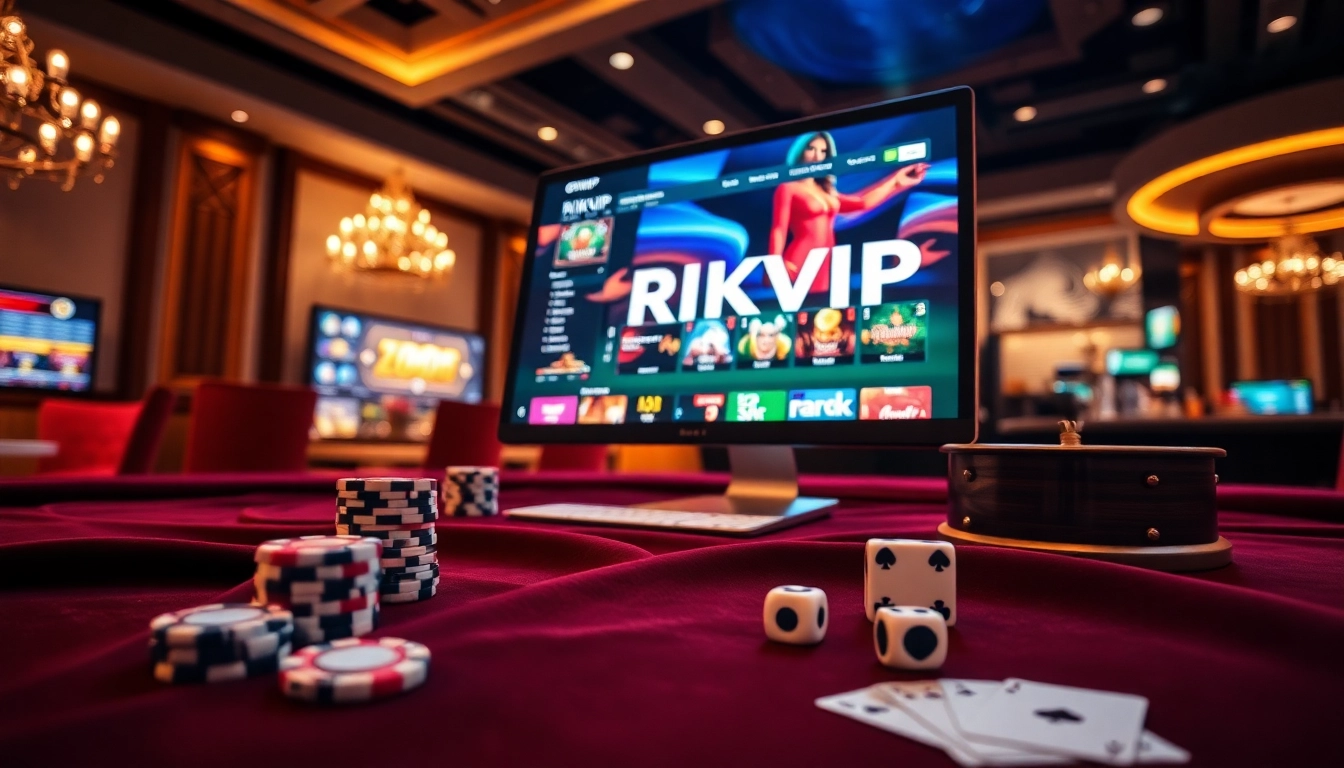 Experience the excitement of rikvip with vibrant online casino games and luxurious poker chips.
