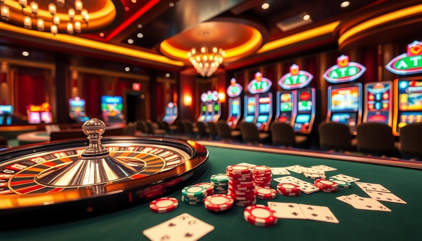 Experience thrilling gameplay at rr88.com with vibrant casino tables and slot machines.