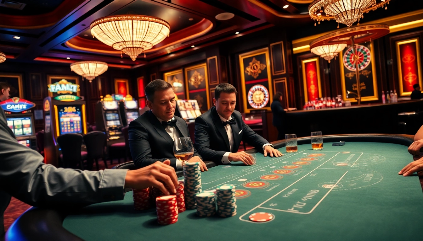 S8 gamblers strategically playing poker with high stakes in an upscale casino.