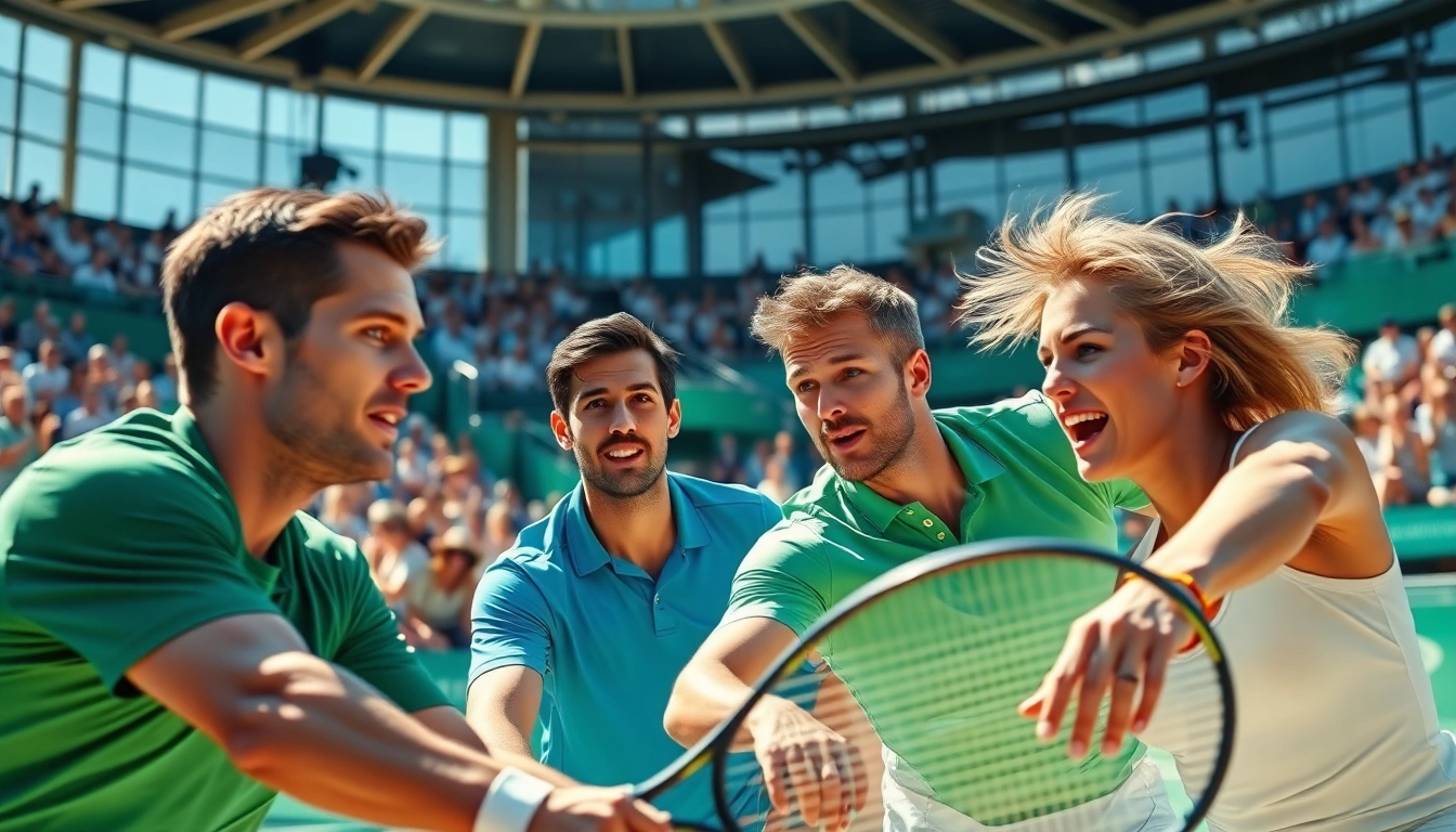 Pari sportif tennis captivant avec des joueurs s’affrontant sur un court. related image