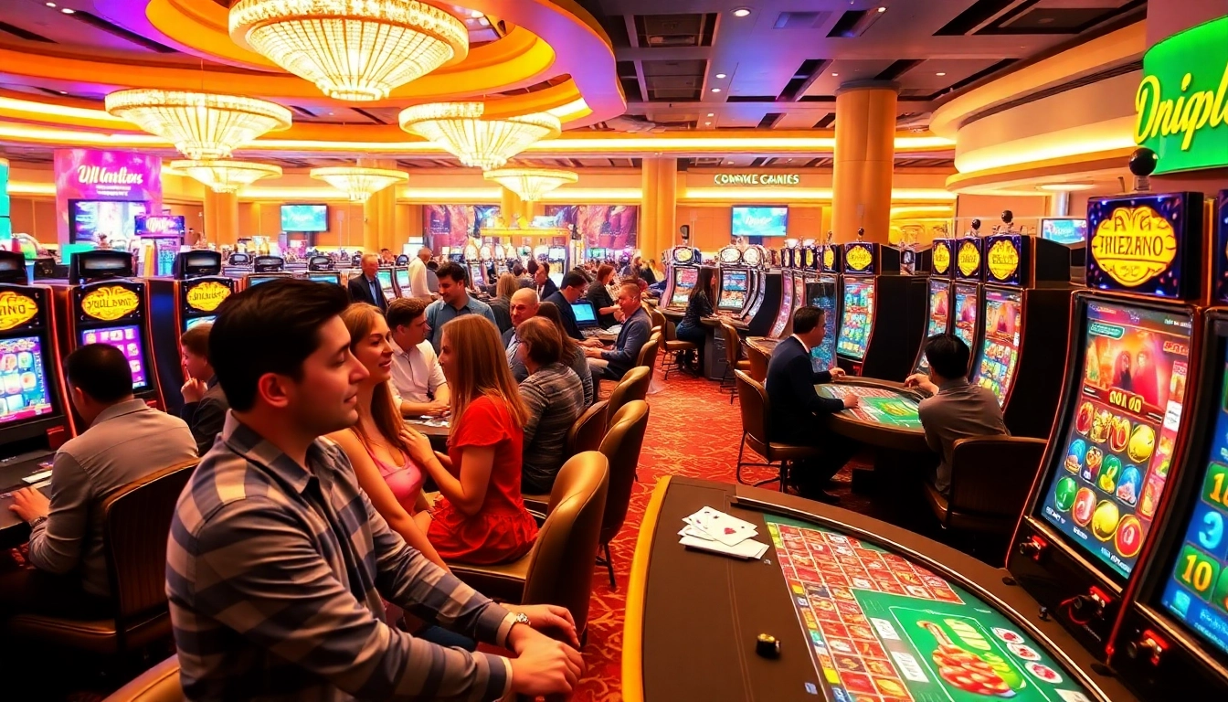 Jouer à des jeux captivants dans un casino en ligne moderne avec des joueurs engagés. related image