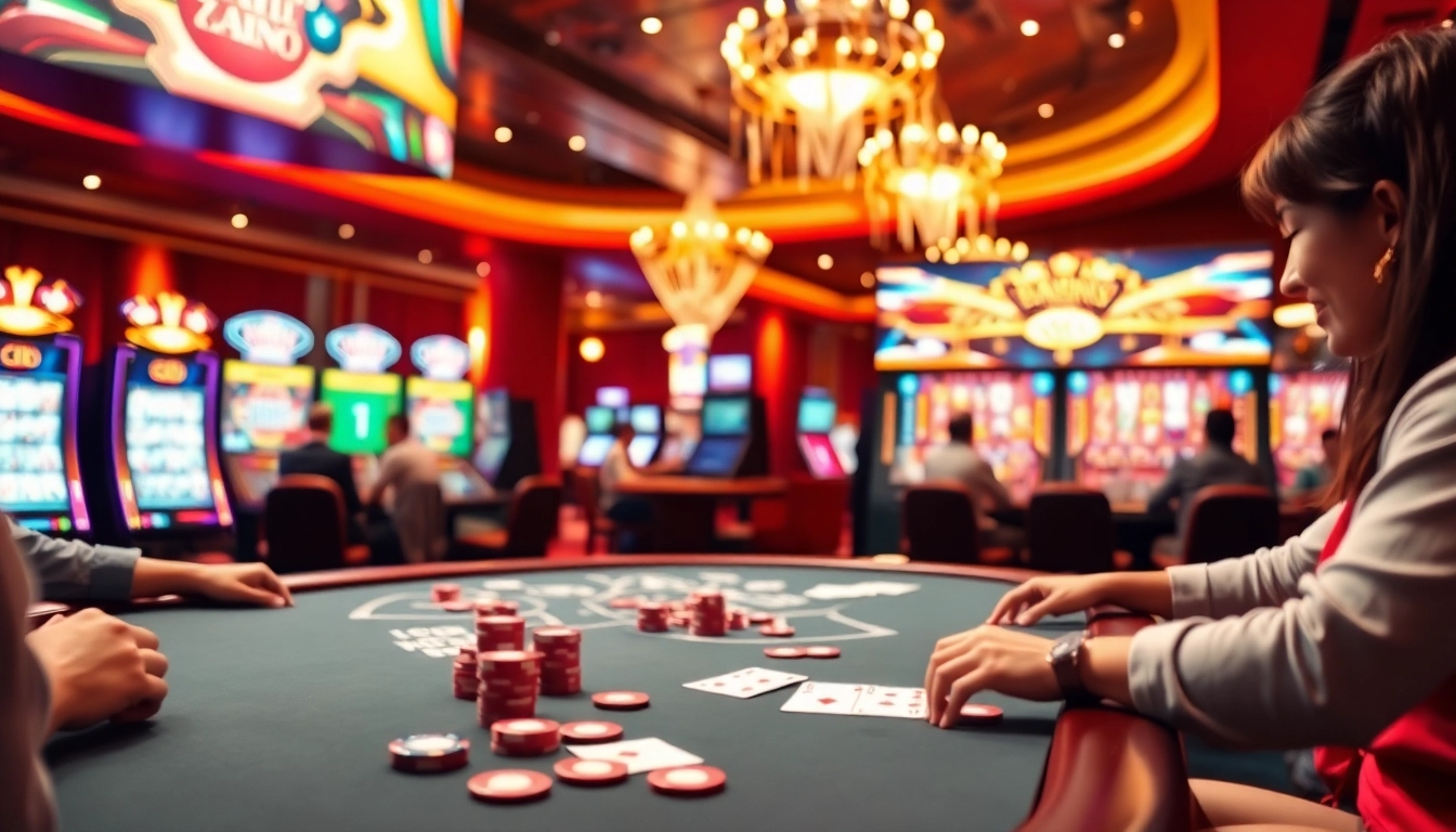 Participate in casino en ligne games against a vibrant backdrop of online gaming action