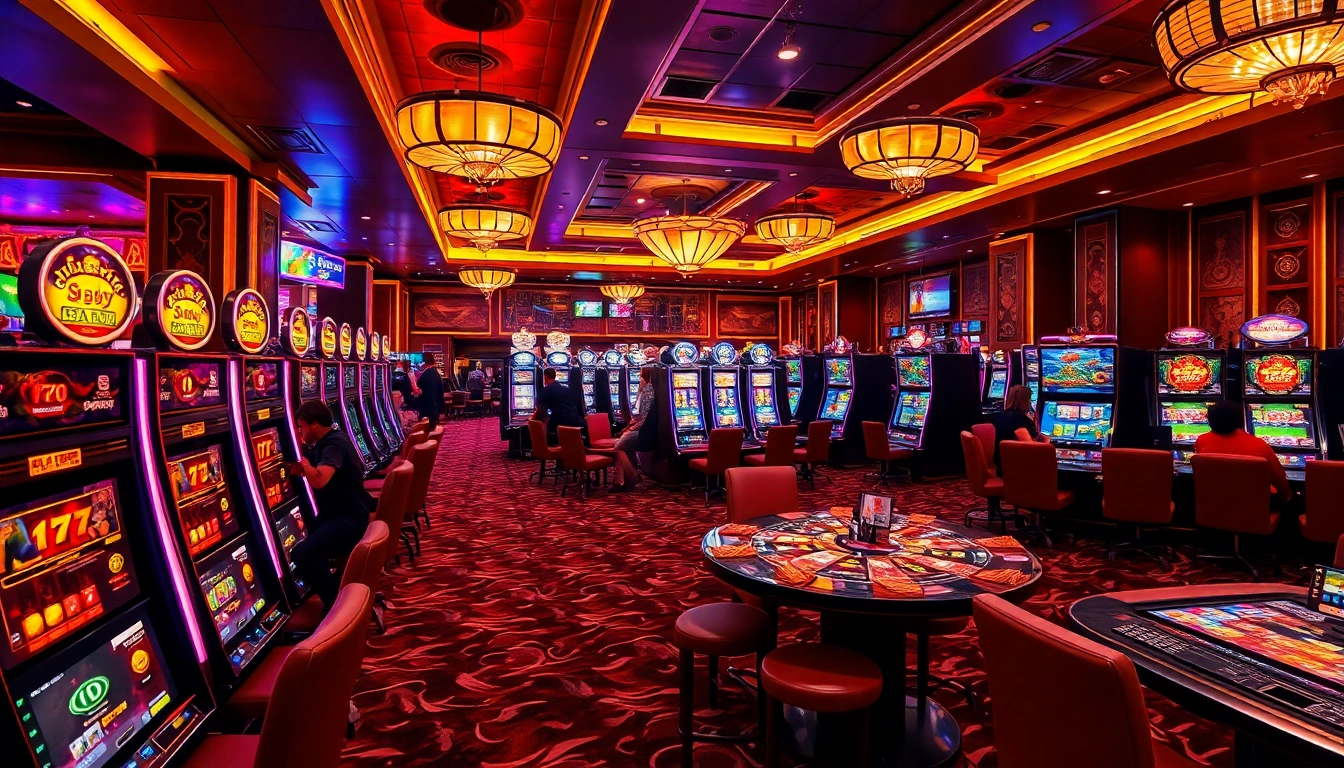 Vibrant scene showcasing players enjoying casino en ligne with elegant decor and exciting atmosphere.