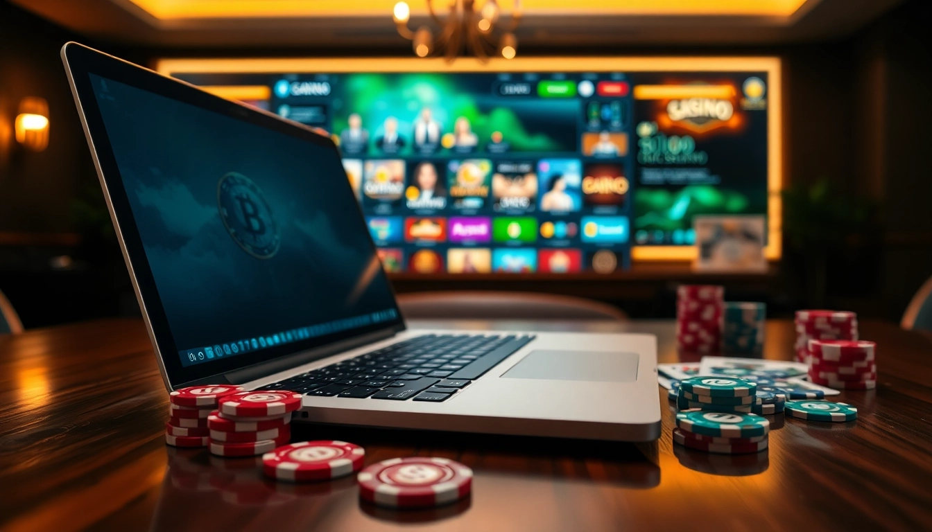 Jouez à des jeux de crypto casino en ligne avec une interface numérique captivante et des jetons colorés. related image