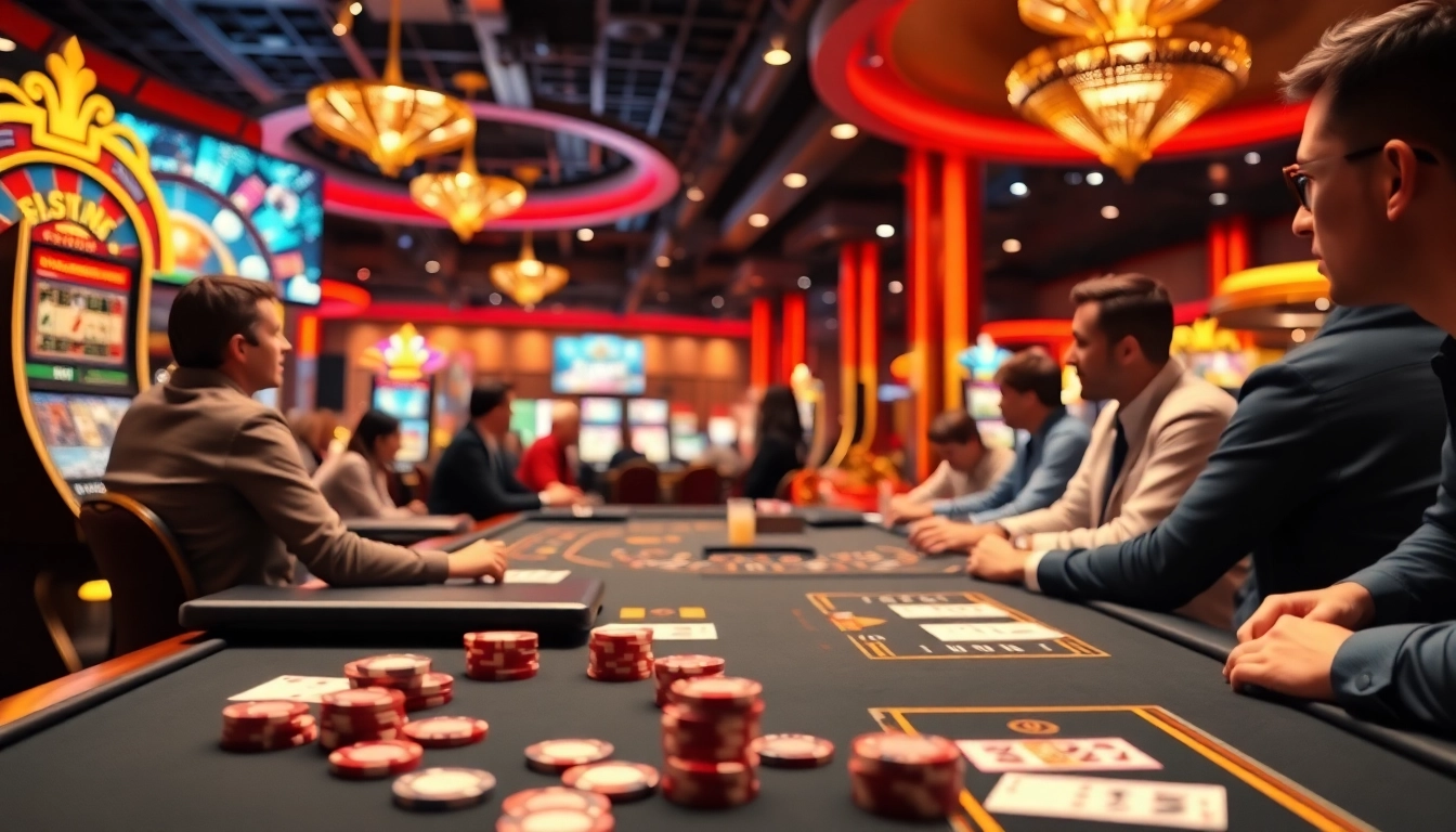 Participate in casino en ligne games against a vibrant backdrop of online gaming action related image