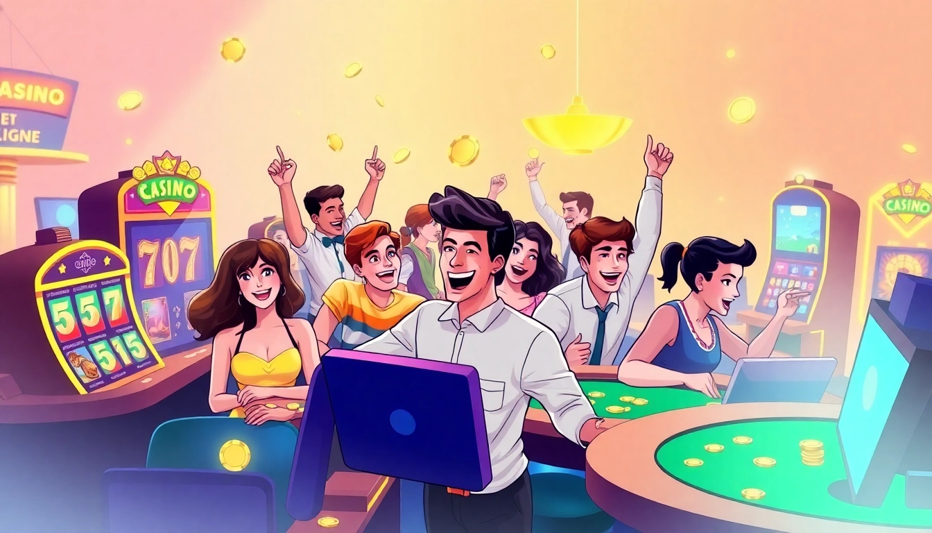 Jouez à des jeux captivants de casino en ligne, avec des joueurs en action.