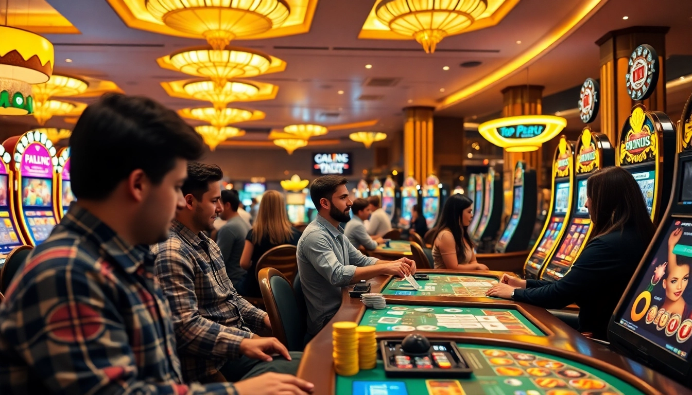 Jouer à des jeux captivants dans un casino en ligne moderne avec des joueurs engagés.