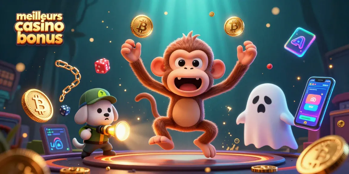 Découvrez les meilleurs casino bonus pour 2026 avec une scène festive animée de jeux et de lumière.