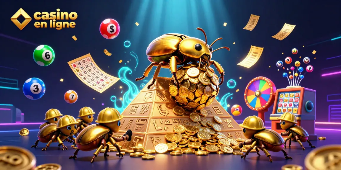 Jouer à des jeux passionnants sur casino en ligne avec des ballons colorés et des tickets d'or.