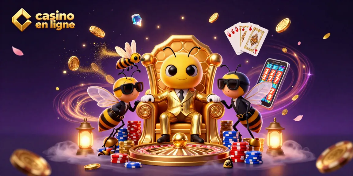 Jouez sur un casino en ligne avec des jeux captivants, des cartes à jouer royales et des lots d'or scintillants.