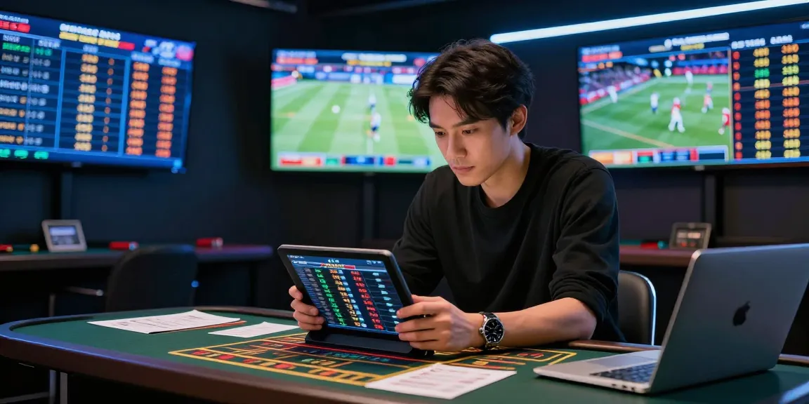 Parieur utilisant un bookmaker sans limite de mise pour analyses statistiques dans une ambiance électrisante.