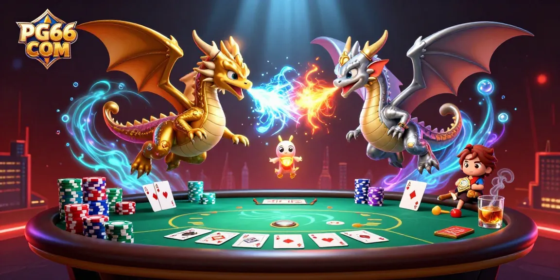 Engage with PG66 COM as dragons swirl and poker elements create an electrifying casino scene.