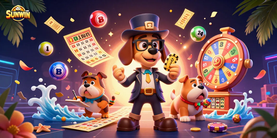 SUNWIN captivates players with a thrilling lottery event featuring vibrant balls and a prize wheel.
