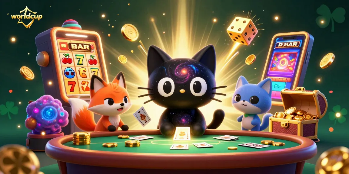Experience the thrill of the worldcup with a cosmic casino scene featuring engaging characters and dynamic gameplay.