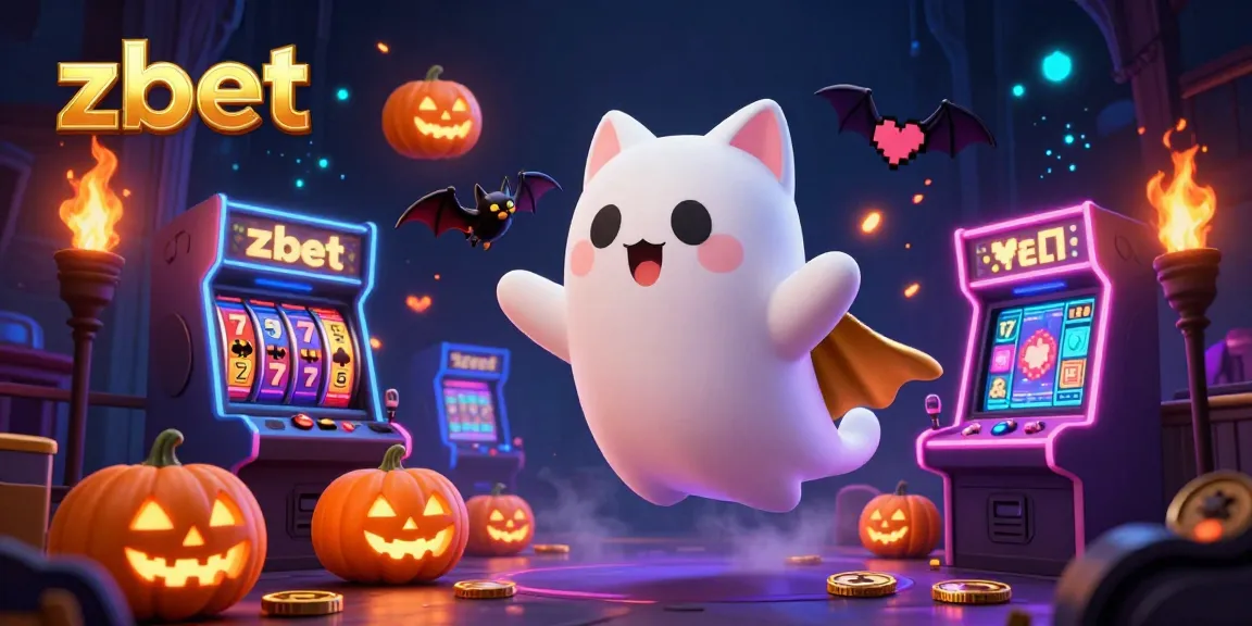 Engage with zbet's thrilling casino adventure featuring a ghost cat and vampire bat in a haunted setting.