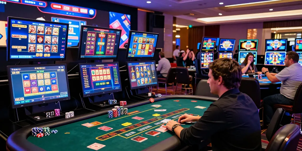 Joueurs célébrant leurs gains sur un casino en ligne, expérience immersive de casino virtuel.